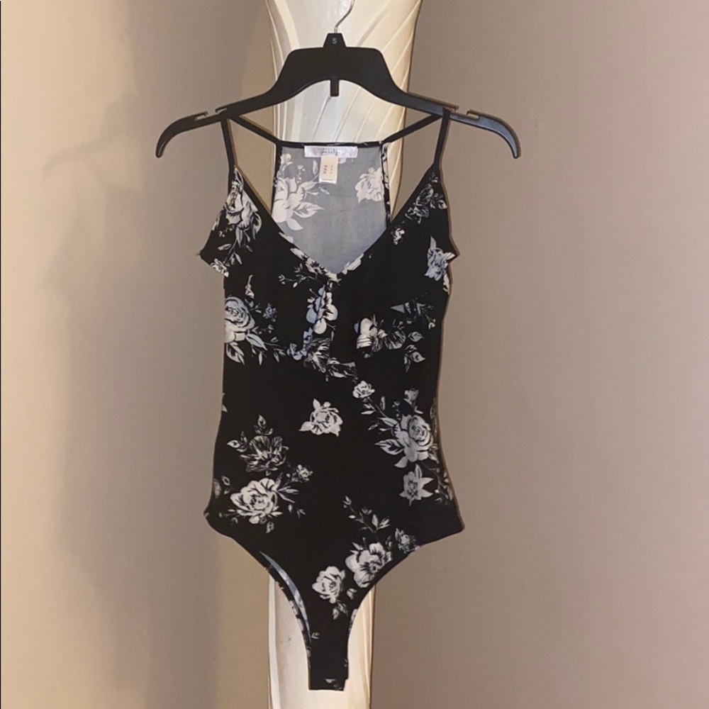 SWS Black Ruffle Bodysuit